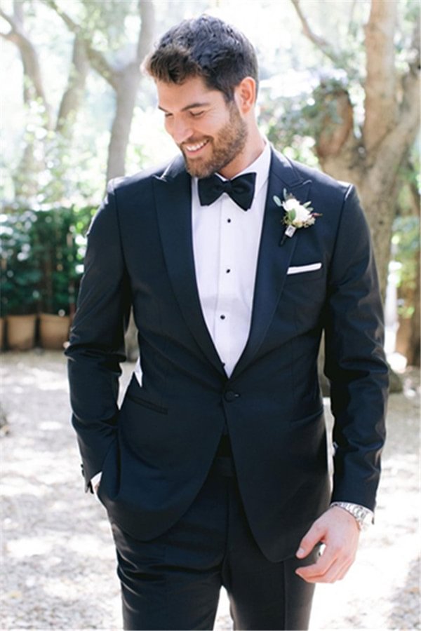 One Button Slim Fit Peaked Lapel Prom Mens Suits Wedding Tuxedos Online | Ballbellas Ballbellas