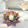 Peinture en diamant en 5D DIY, d&eacute;coration en acrylique, bougeoirs fleurs, bougiers faits maison maison pour adultes d&eacute;butants (lotus-a violet et jaune)