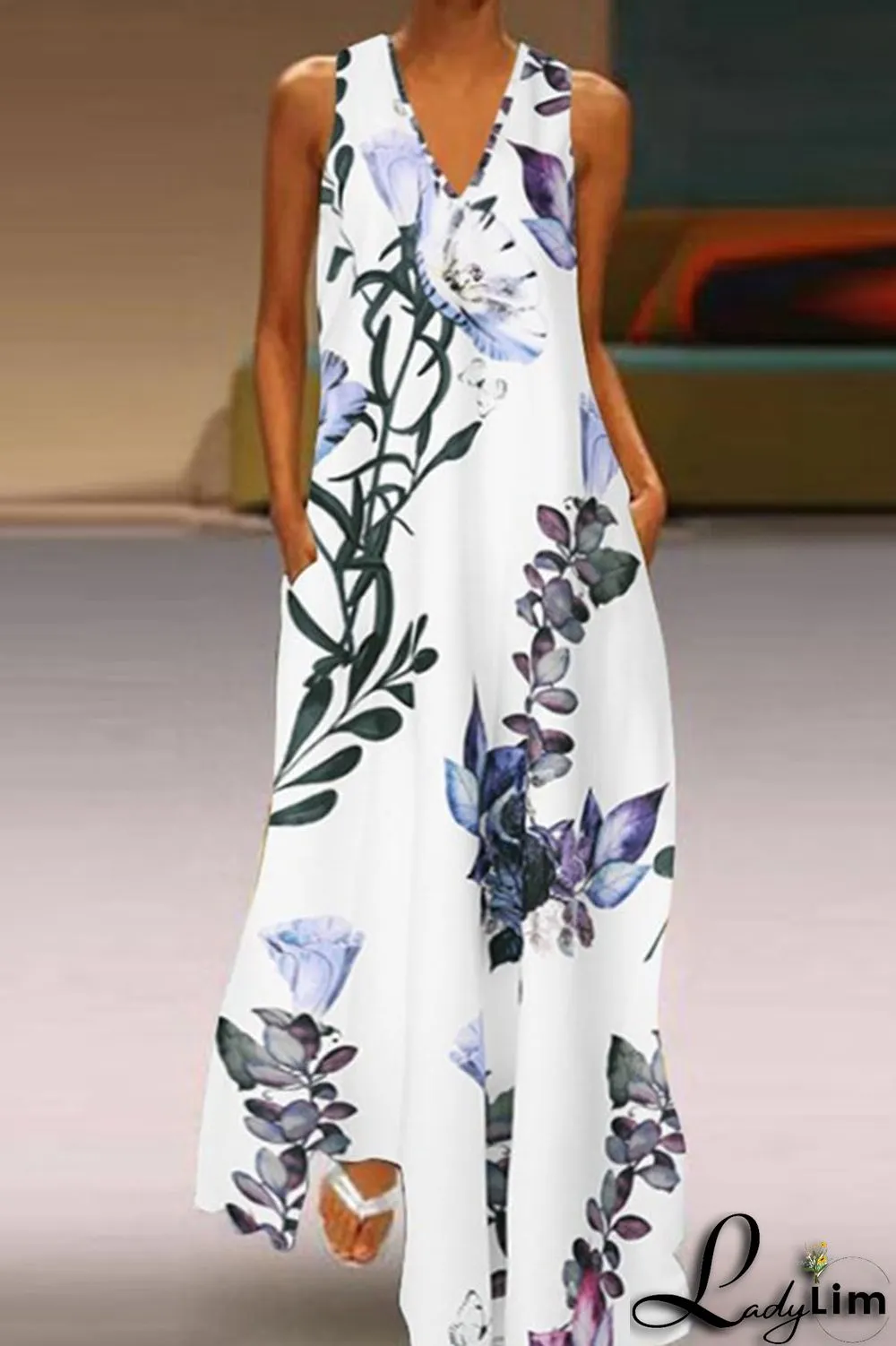 Yellow Casual Elegant Print Patchwork V Neck A Line Dresses