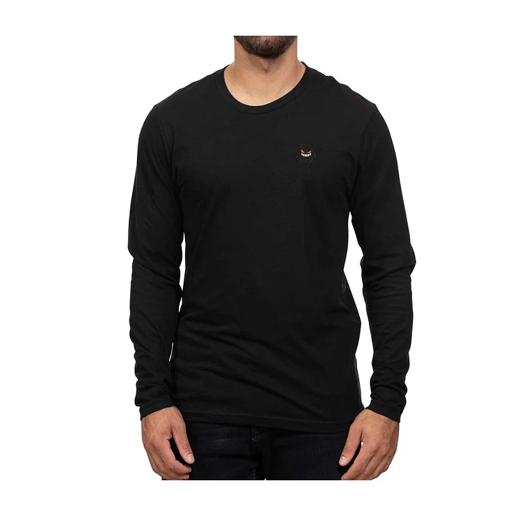 Eyes of Gengar Black Fitted Long-Sleeve T-Shirt - Adult