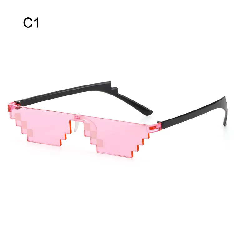 Novel Mosaic Sunglasses Pixelated Mosaic Glasses Retro Gamer Robot ...