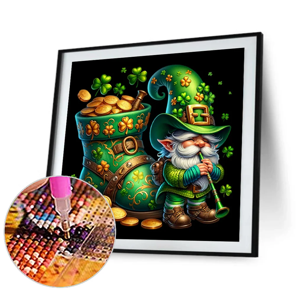 Diamond Painting - Full Square Drill - St. Patrick Day Gnome(Canvas|45*45cm)