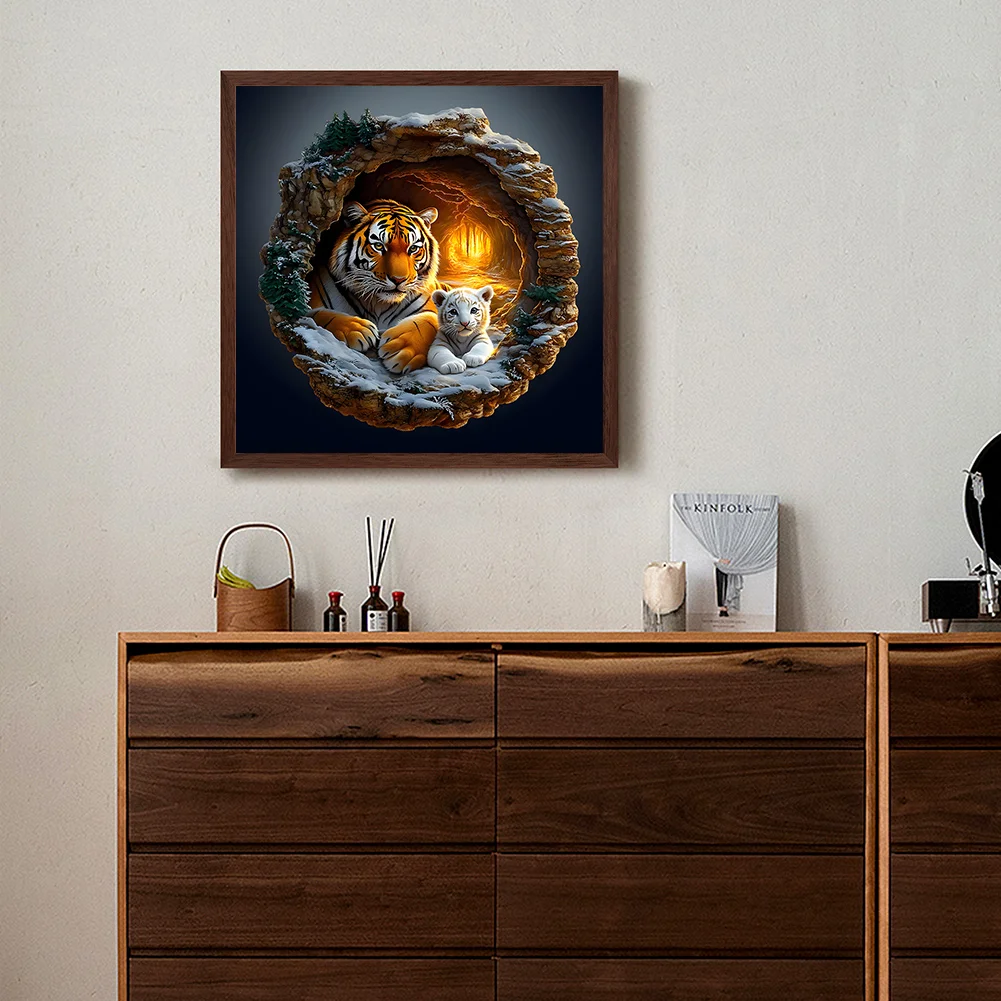 Diamond Painting - Full Round Drill - Cave Tiger(Canvas|30*30cm)