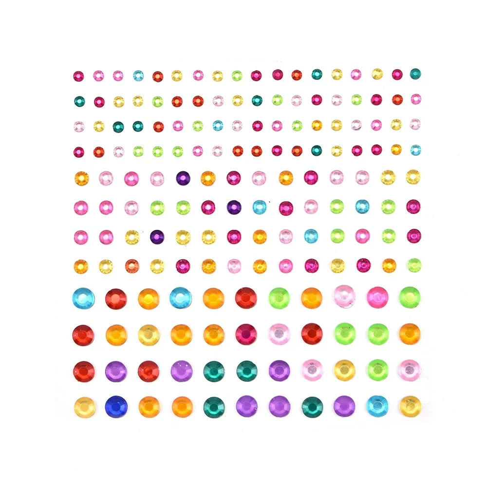 Colorful Acrylic Tattoo 3/4/5 mm DIY Decal Art Crystal Diamond Bling Rhinestone Self Adhesive Stickers for Phone Case Decoration