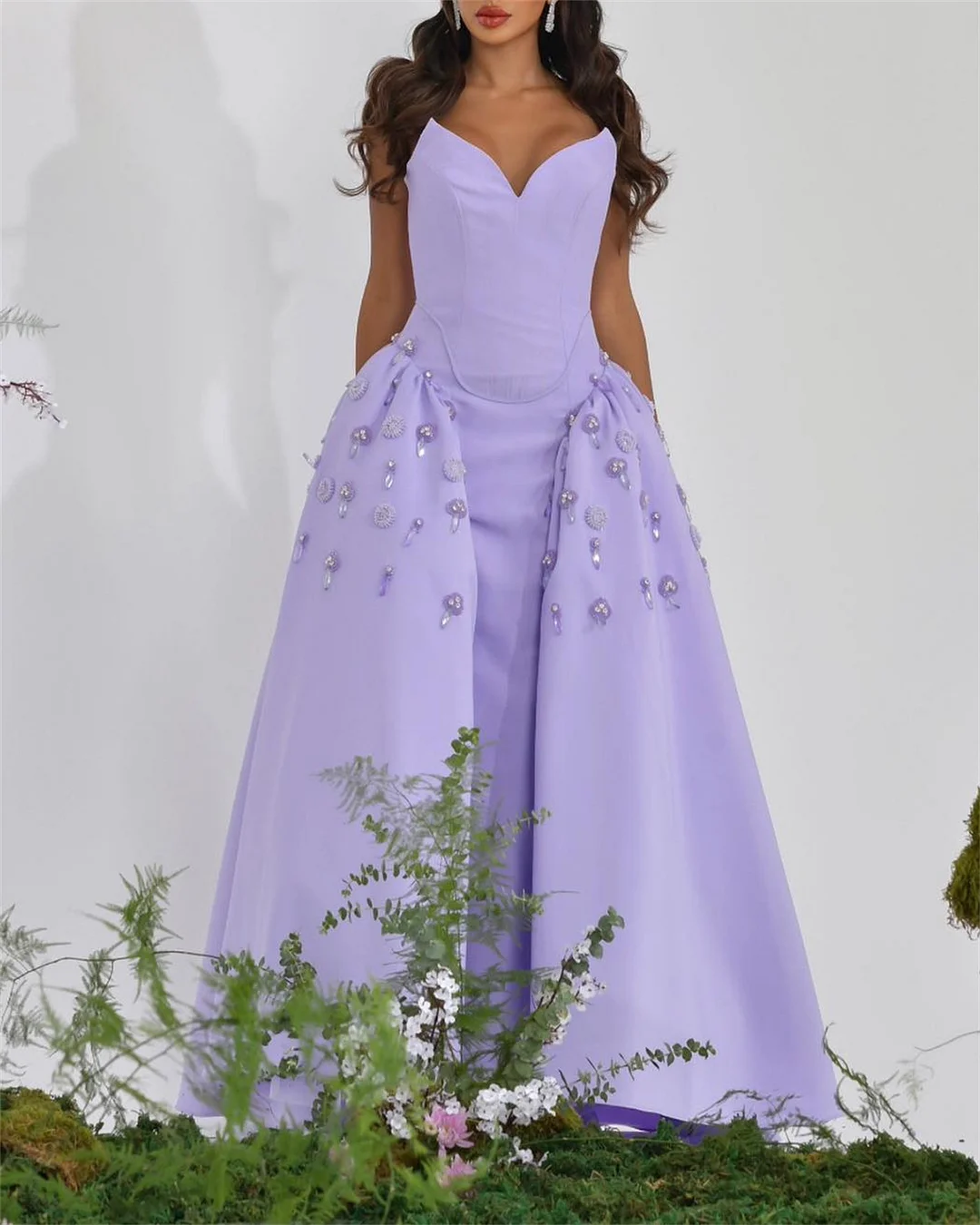 Women's Purple Tube Top Solid Color Dress