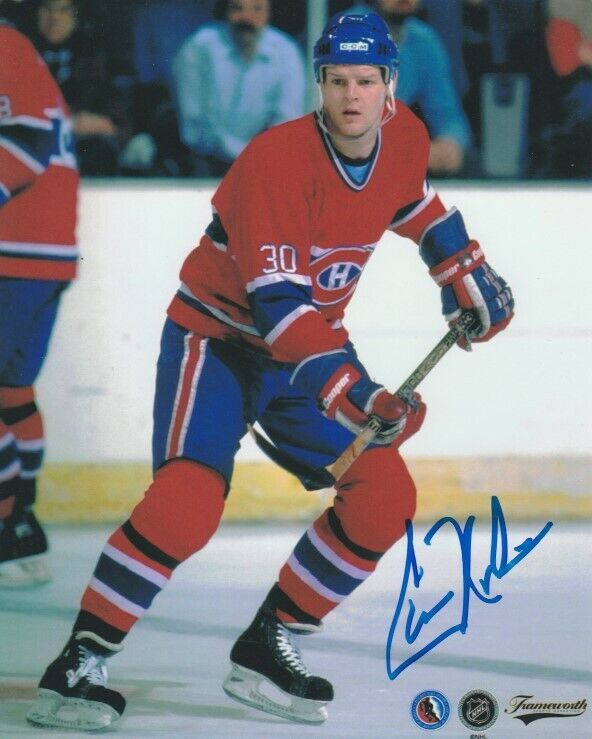 VINTAGE CHRIS NILAN SIGNED MONTREAL CANADIENS 8x10 Photo Poster painting #1 Autograph PROOF!