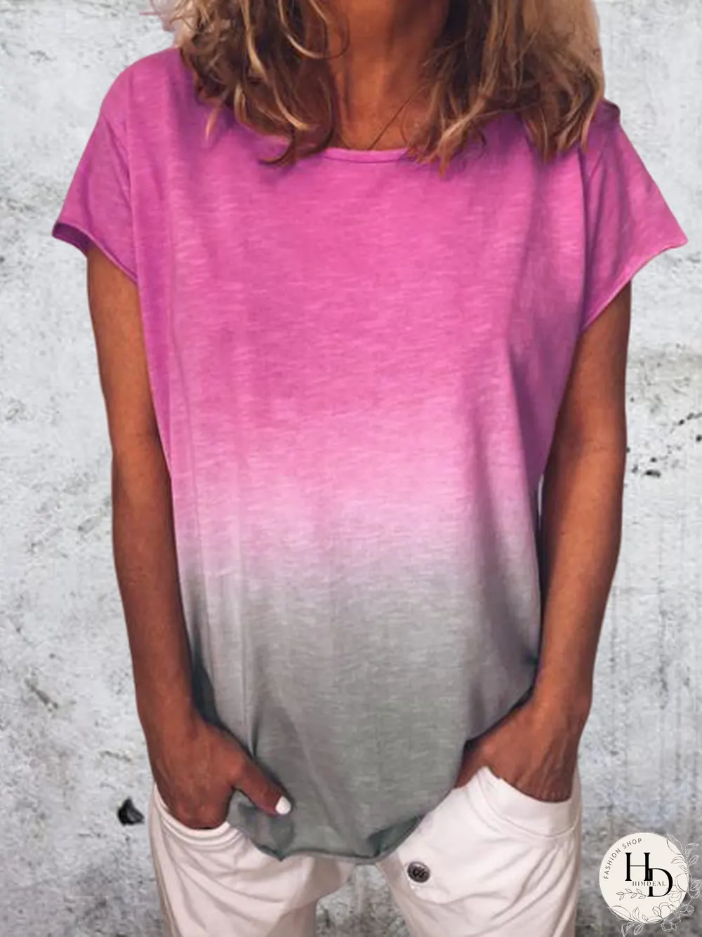 Women Cotton Crew Neck Plus Size Casual Short Sleeve T-shirt