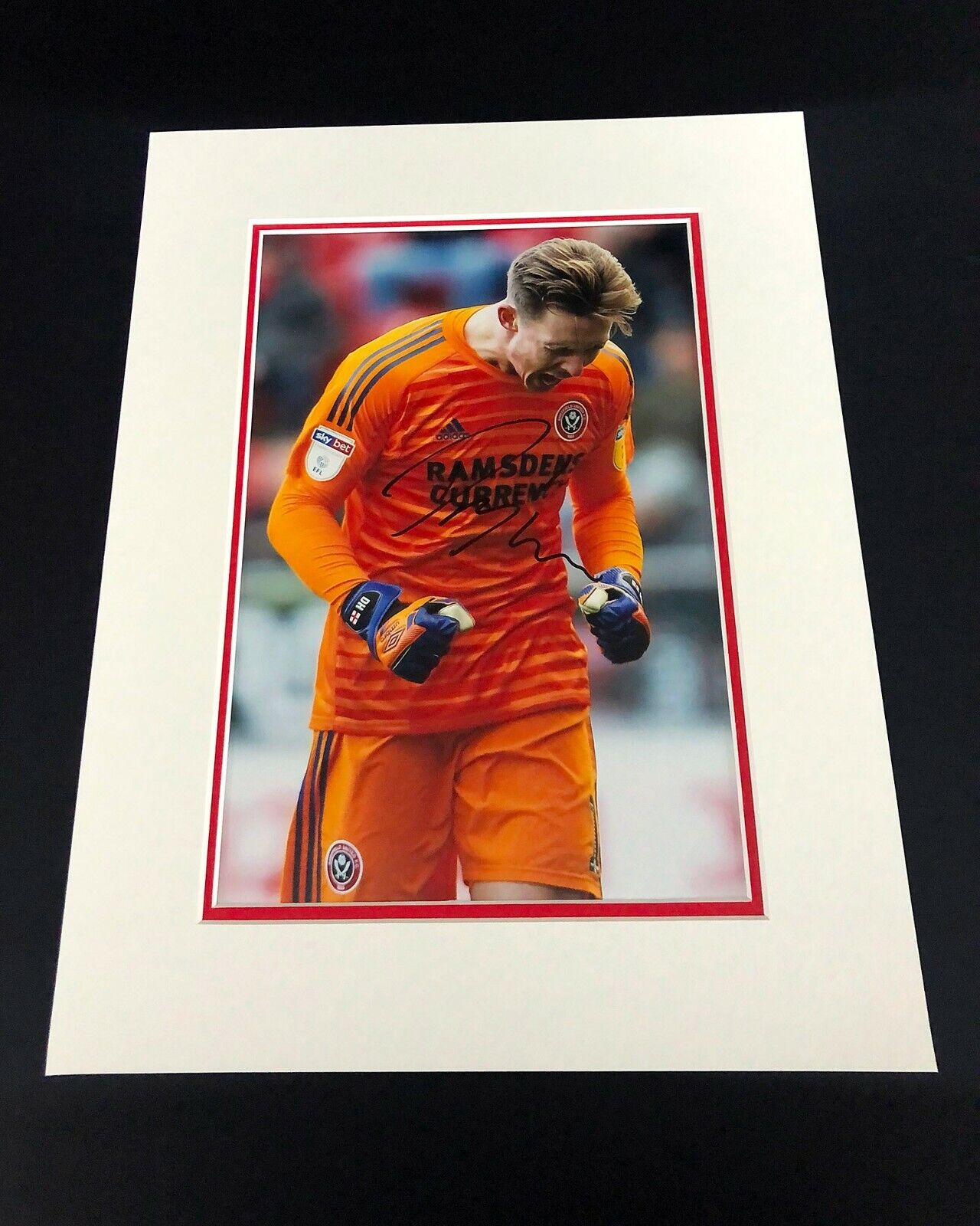 Dean Henderson HAND SIGNED Sheffield United Mounted Photo Poster painting Display SUFC AFTAL COA