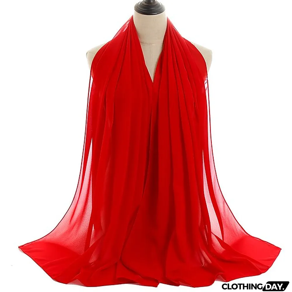 180*75cm Muslim Fashion Chiffon Hijab Scarf Women Scarves Long Shawl Islamic Hijabs Simple Head Scarf Solid Wrap Turban