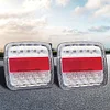 2Pcs 12V 26 LED Stop Tail Light Trailer Rear Reverse Brake Stop Lamp (White)