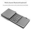 Tri-fold Wireless Bluetooth Keyboard with Touchpad Portable Thin Bluetooth Keyboard Rechargeable, Foldable, Suitable for Travel, Compatible with Laptops, Tablets, Smartphones and Windows iOS Android Systems