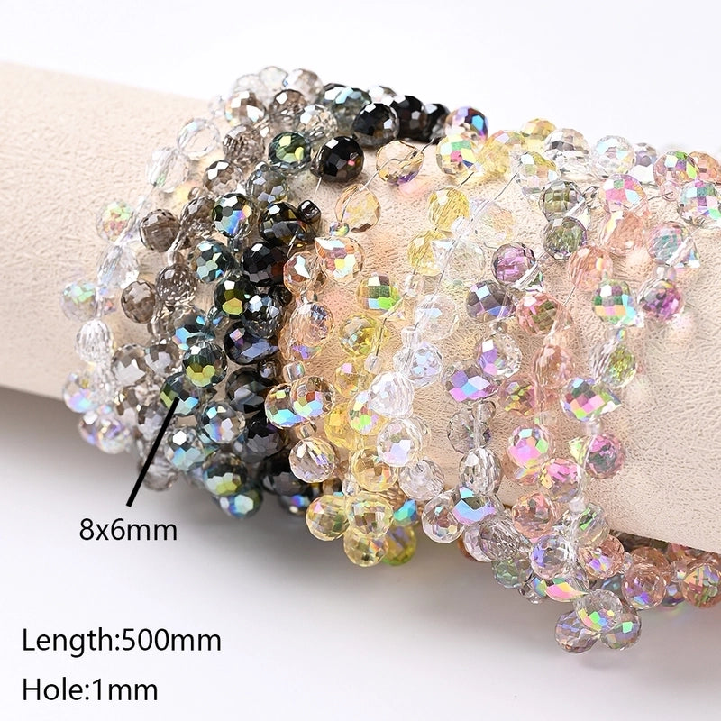 1 Strand/Package Hole 1~1.9mm Glass Colorful Solid Color Transparent Polished String