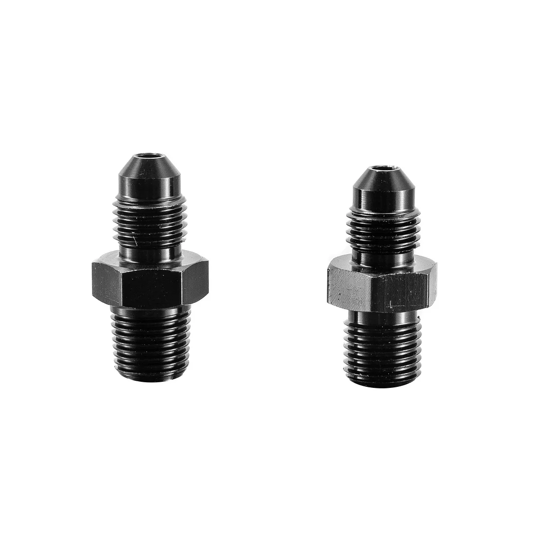 Alloyworks 2pcs 3AN Male Flare to 1/8" NPT Pipe Fitting Adapter Straight Aluminum 