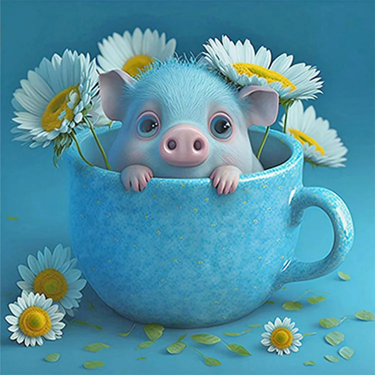 Teacup Pig - Painting By Numbers - 40*40CM gbfke