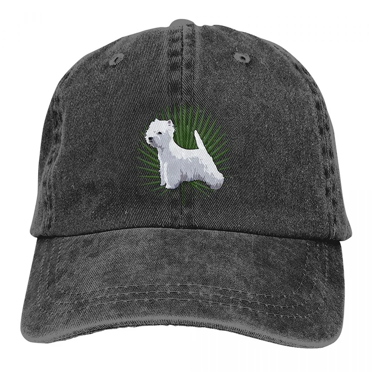 West Highland Dog Multicolor Hat Peaked Womens Cap Realistic Personalized Visor Protection Hats