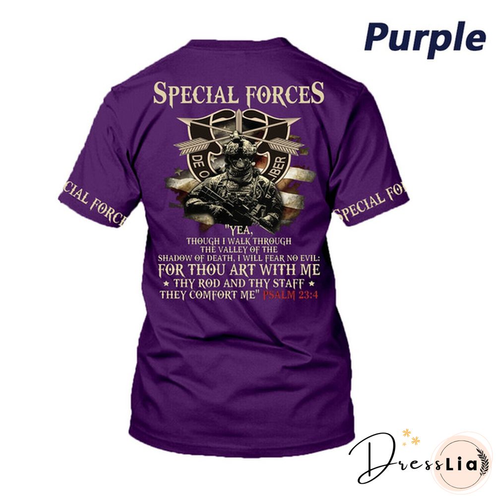 Special Forces Yea Though I Walk Through The Valley of The Shadow of Death T Shirt