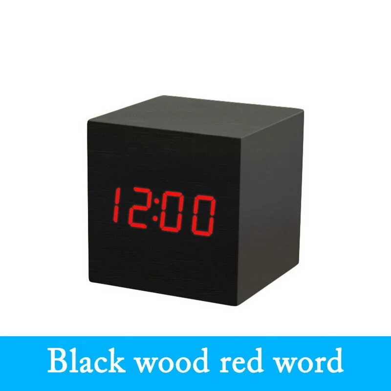 New Qualified Digital Wooden LED Alarm Clock Wood Retro Glow Clock Desktop Table Decor Voice Control Snooze Function Desk Tools