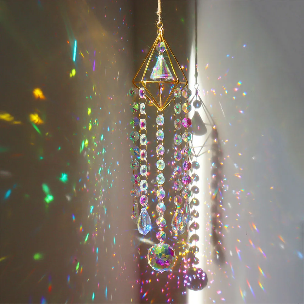 Wind Chime Pipa Prisms Crystals Catcher Hanging Drop Chandelier Ornaments