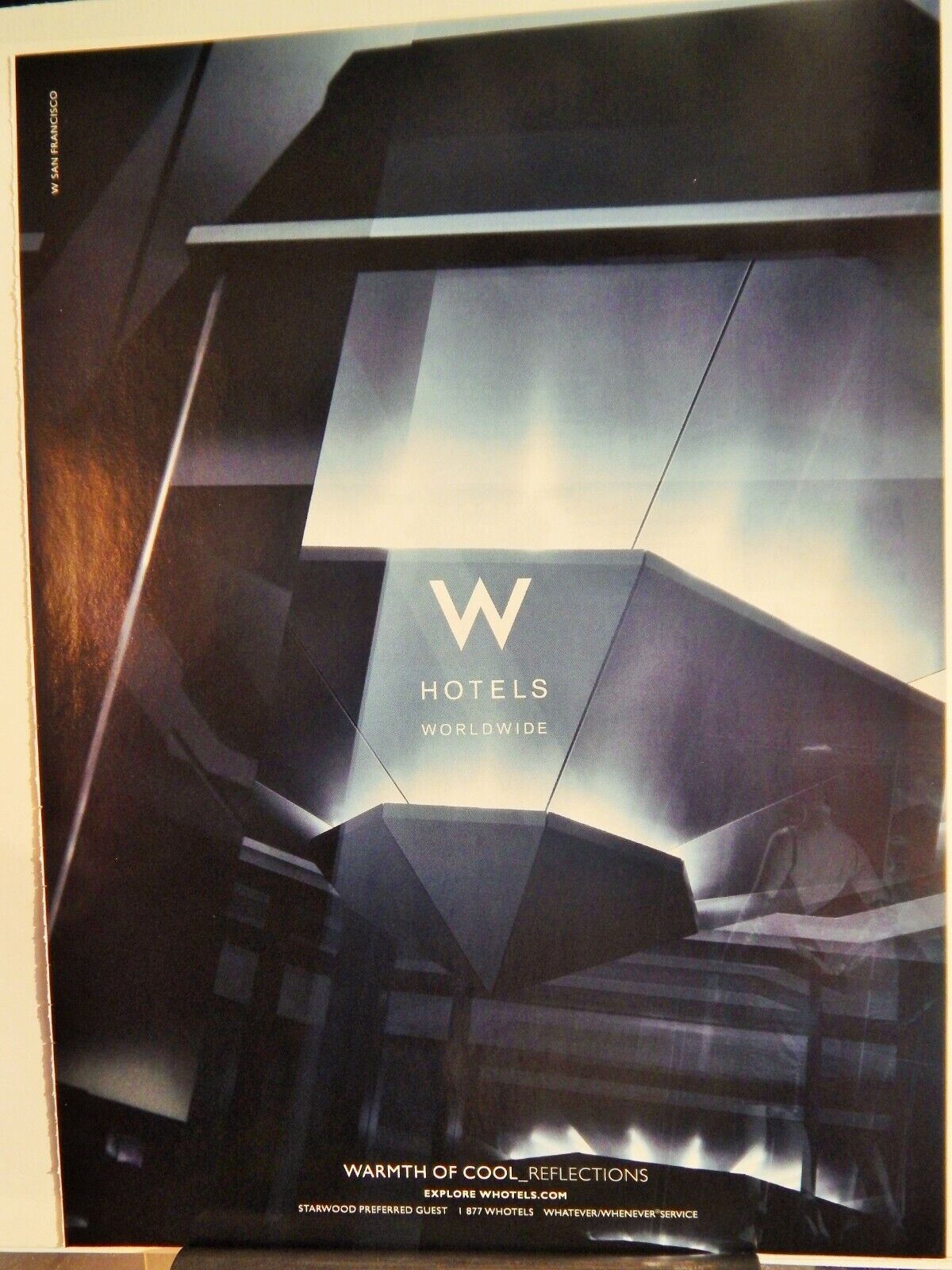 W HOTELS WORLDWIDE 2007 VTG Photo Poster painting AD, RARE EPHEMERA