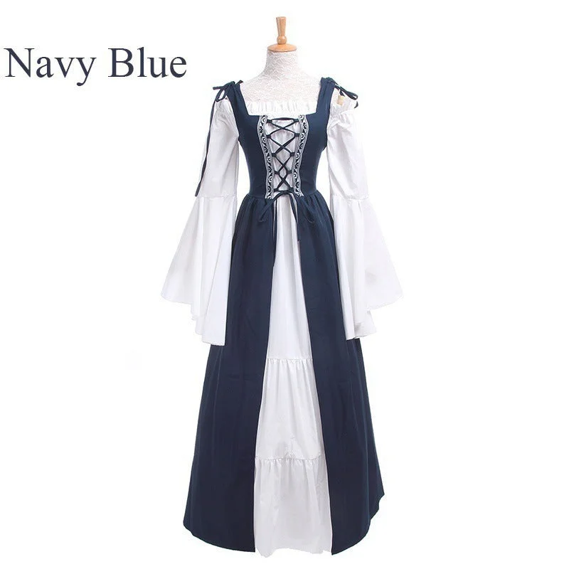 Uveng Collar Basic Model Tied Waist Retro Dress
