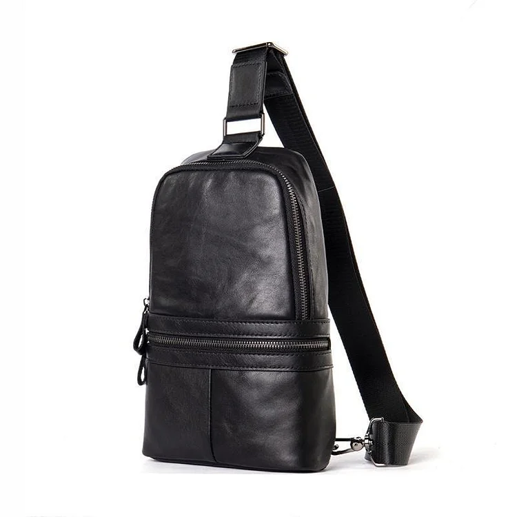 Fashion Durable Soft Leather Shoulder Bags Vintage Chest Packs