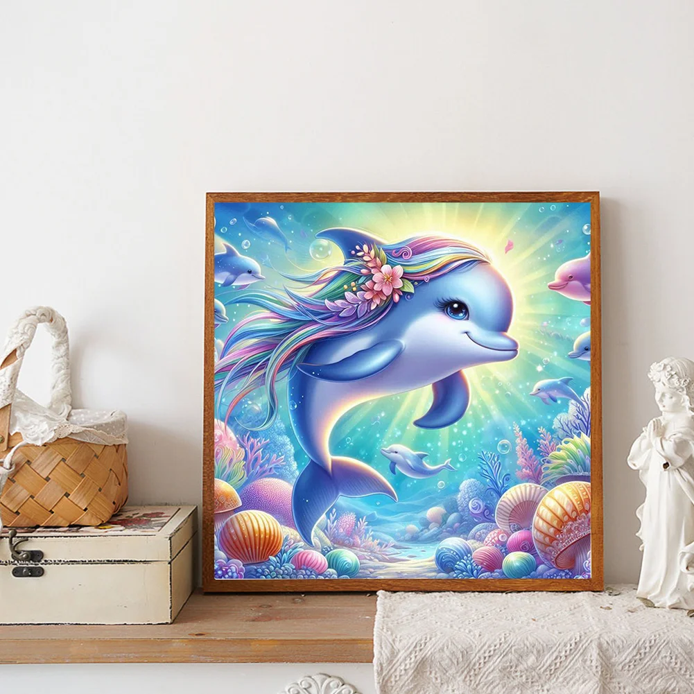 Diamond Painting - Full Round Drill - Dolphin(Canvas|40*40cm)