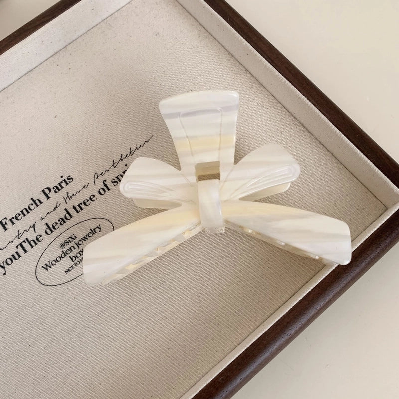 Summer New Bow Tie Acetate Grip French Oversized Hair Claw Back Head Updo High Sense Shark Clip Hair Accessories