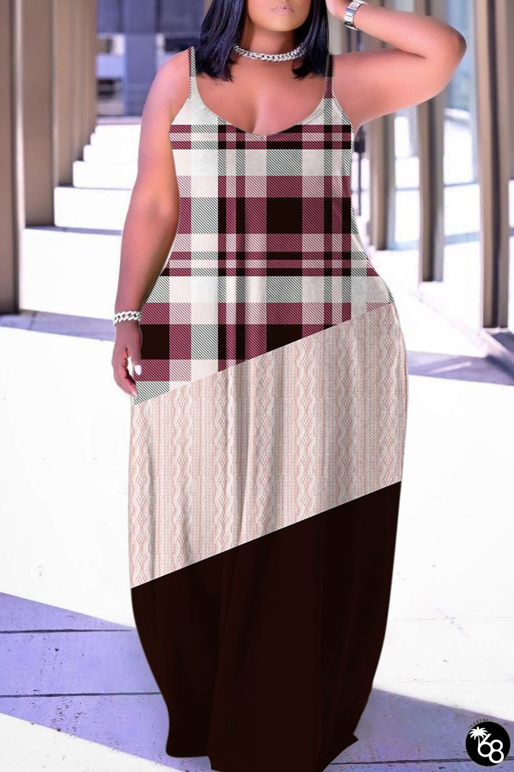 Sexy Casual Print Backless Spaghetti Strap Long Dress Dresses | 168DEAL