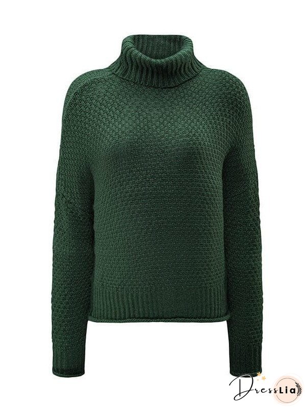 Knitted Turtleneck Pullover Sweater