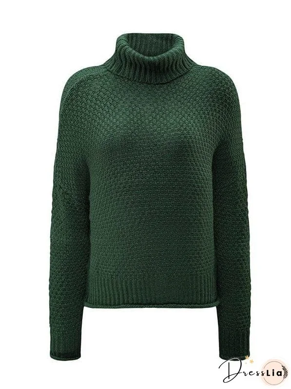 Knitted Turtleneck Pullover Sweater