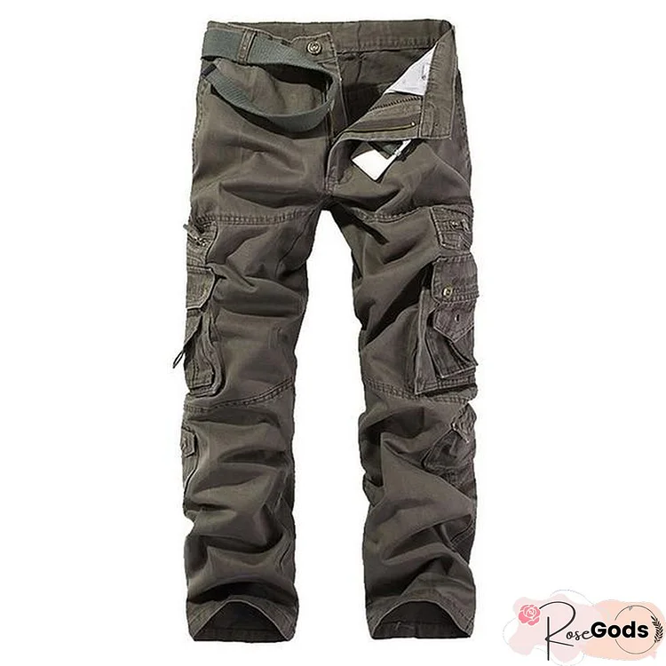 Men's Tactical Pants Joggers Casual Male Cargo Pants Cotton Trousers Multi Pocket Military Style Green Pants