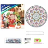 5D DIY Special Shaped Diamond Painting Christmas Hanging Wreath With Lamp String Kit