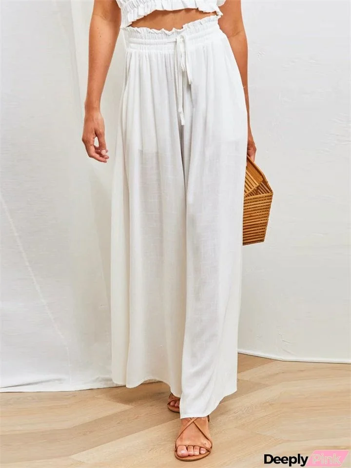 Trendy Large Size Wide Leg Loose Ladies Trousers