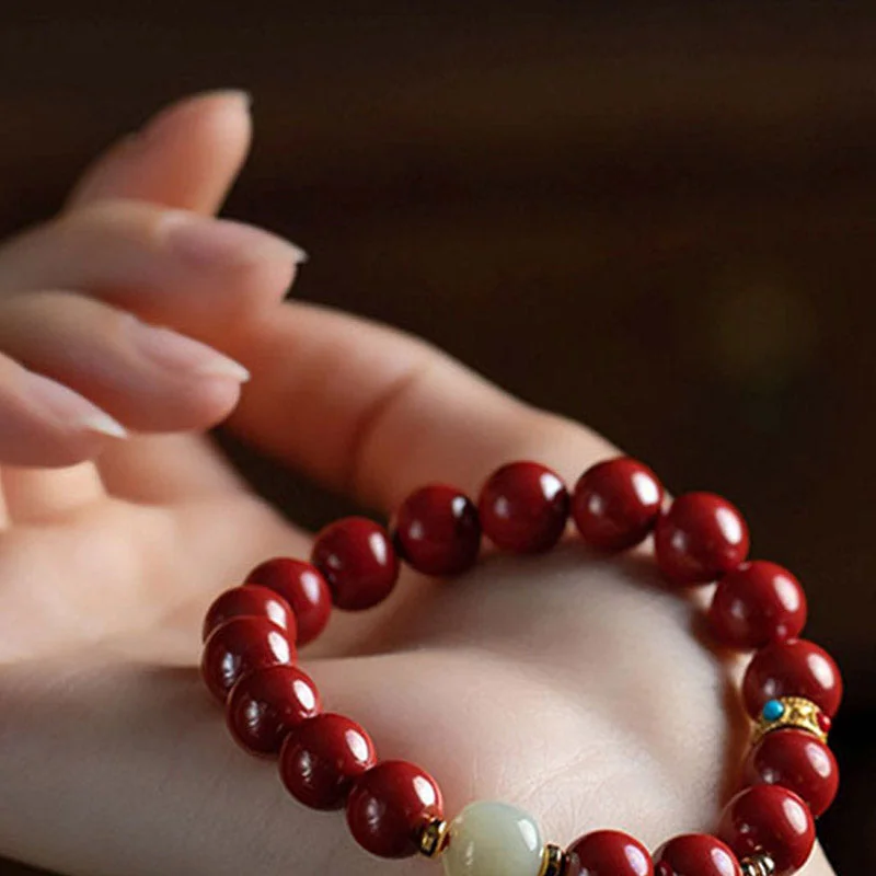 Cinnabar Jade Healing Protection Charm Bracelet