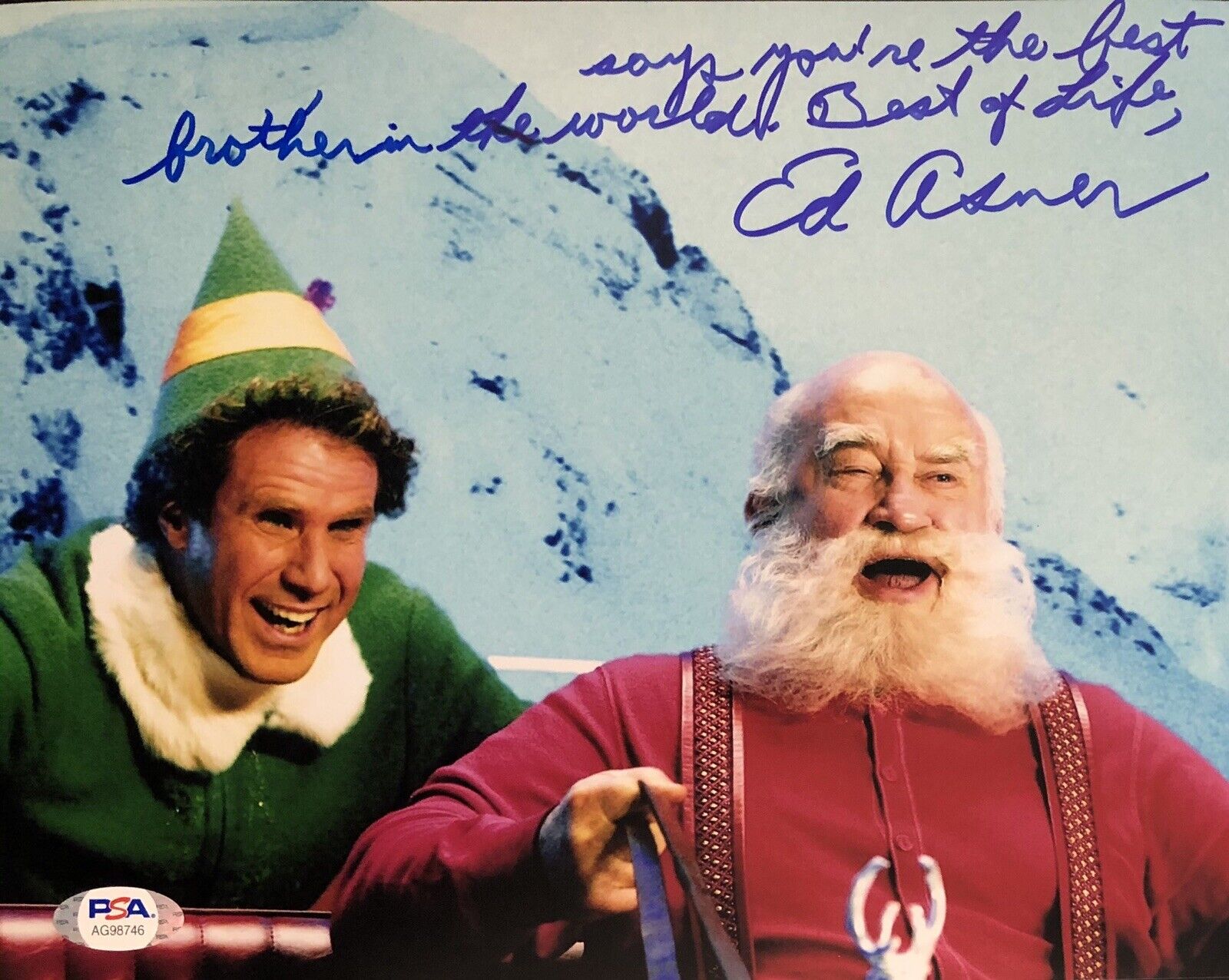 Ed Asner Signed Autographed Santa Claus 8x10 Photo Poster painting Up Psa/Dna