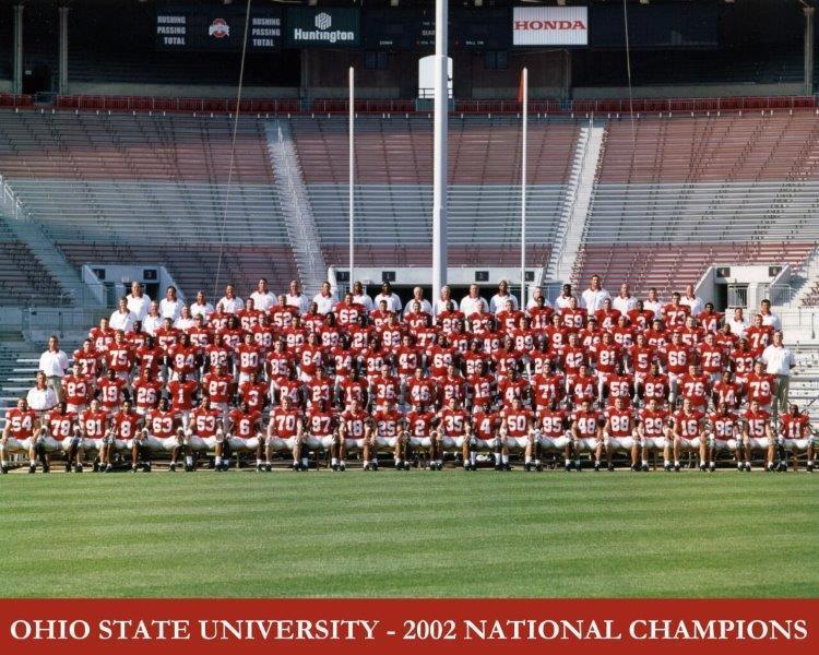 2002 OHIO STATE BUCKEYES TEAM National Champions Glossy 8 x 10 Photo Poster painting Poster