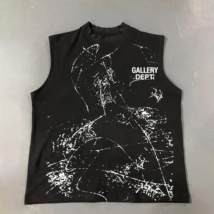 Casual Gallery Dept Abstract Print 100% Cotton Tank Top