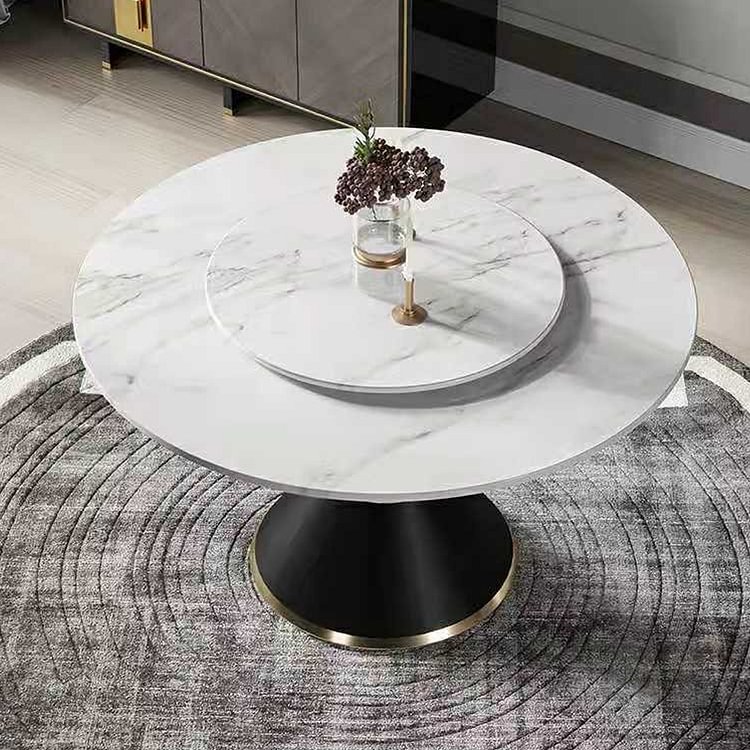 51 18 Round Dining Table Modern Black Marble Stainless Steel Base With Small Board 51 18 Round Dining Table Modern Black, Are Marble Tables Expensive