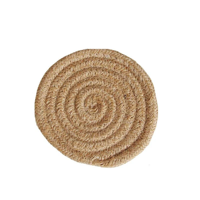 Handmade Cotton Rope Placemat Hand Woven Table Mats Napkin Tableware Drink Cup Coaster Insulation Pad Kitchen Dinner Home Decor