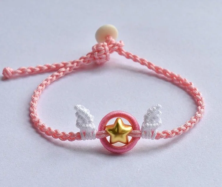 Pink/Gray/Black Cardcaptor Sakura Hand Rope Bracelet SP16715