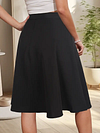 Stylish High Waist A-Line Knee Length Skirt - Women's Elegant Solid Color Skirts for Spring & Summer - Comfortable, Flattering, and Versatile Clothing for Ladies