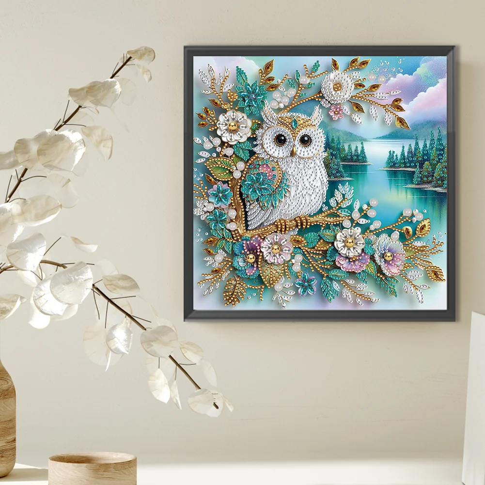 Diamond Painting - Partial Special Shaped Drill - Owl(Canvas|30*30cm)