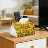 (24cm)Diamond Art Tissue Box DIY PU Napkin Cover for Home(Sunflowers and mom)