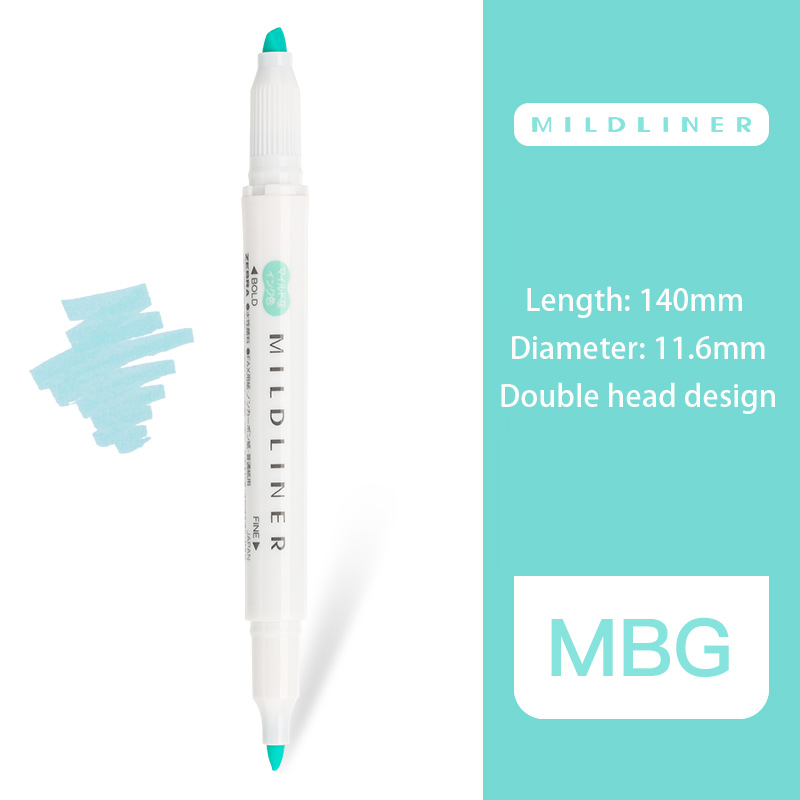 JOURNALSAY Zebra WKT7 Highlighter Mildliner Series Double-headed Soft Fluorescent