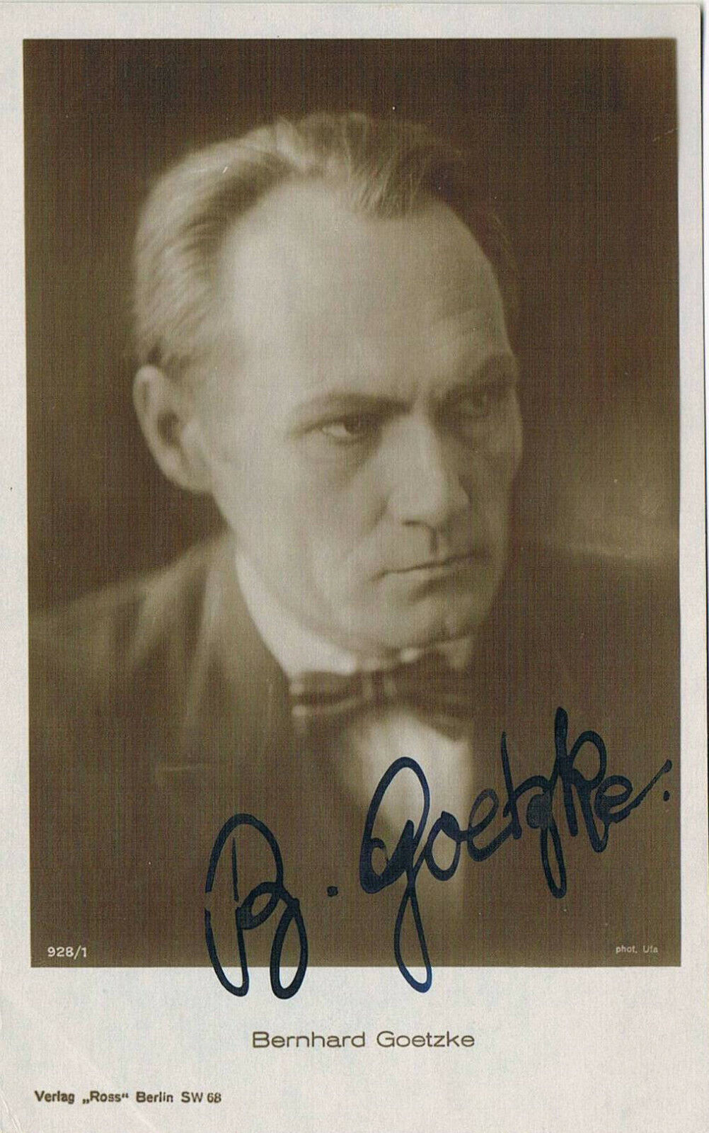 Bernhard Goetzke 1884-1964 autograph signed postcard Photo Poster painting 3,5x5,5 German actor