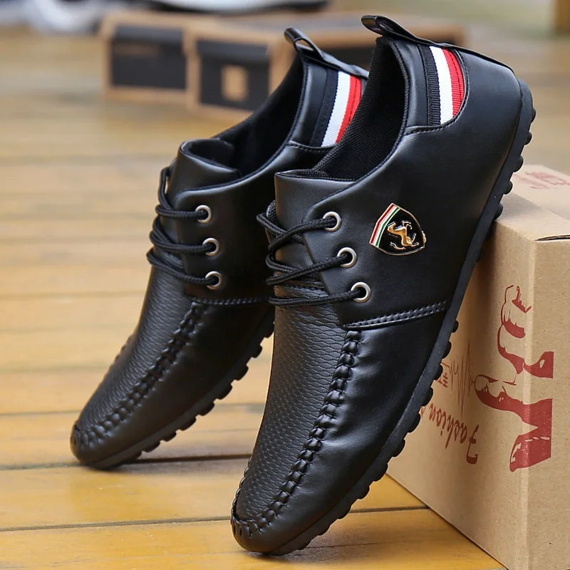 2023 Aonga Flax Breathable Solid Color Slip Men Driving Shoes Spring And Autumn New Style Breathable Men's Peas Shoes the British Sneakers