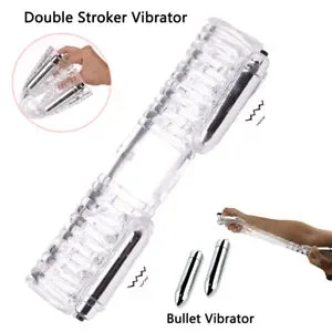 pornhint Pornhint Male-Automatic-Double Stroker-Bullet Vibrator-Sex-Toy-For-Men Gay Masturbator US