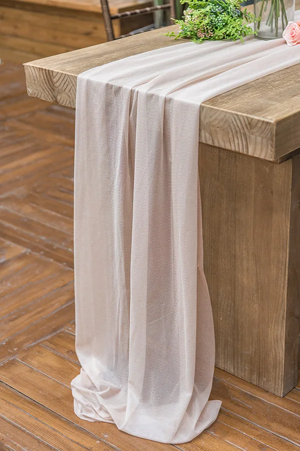 Romantic Sheer Table Runner 29" w x 10ft/14ft - 13 Colors