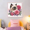 Rose Siamese Cat-11CT Stamped Cross Stitch 40*40cm/15.75*15.75in