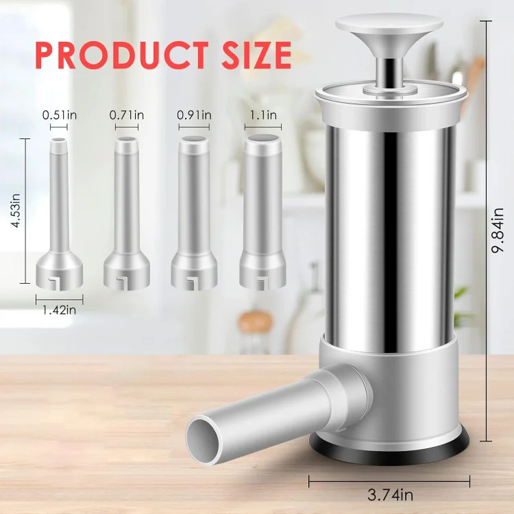 Sausage Stuffer with 4 Different Sizes Stuffing Tubes 